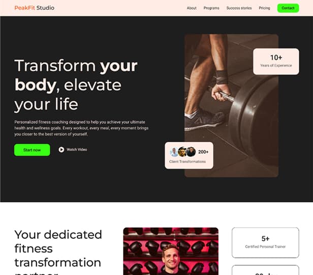 Fitness Trainer Landing Page